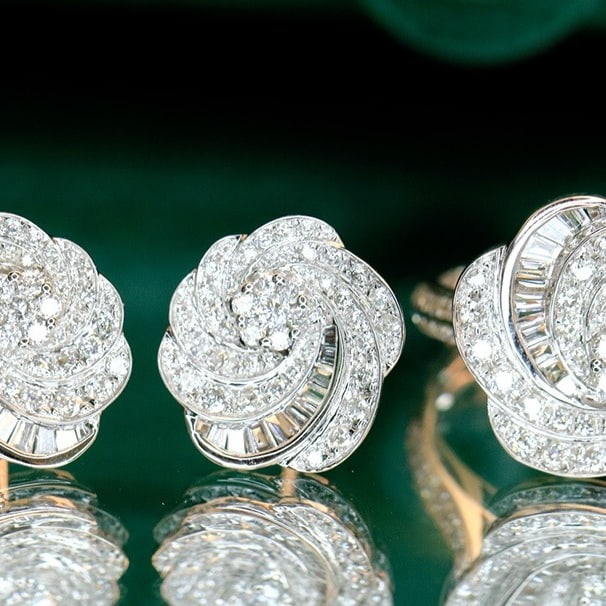14k Gold 1.5 Ctw Natural H Diamond Jewelry Set - 6
