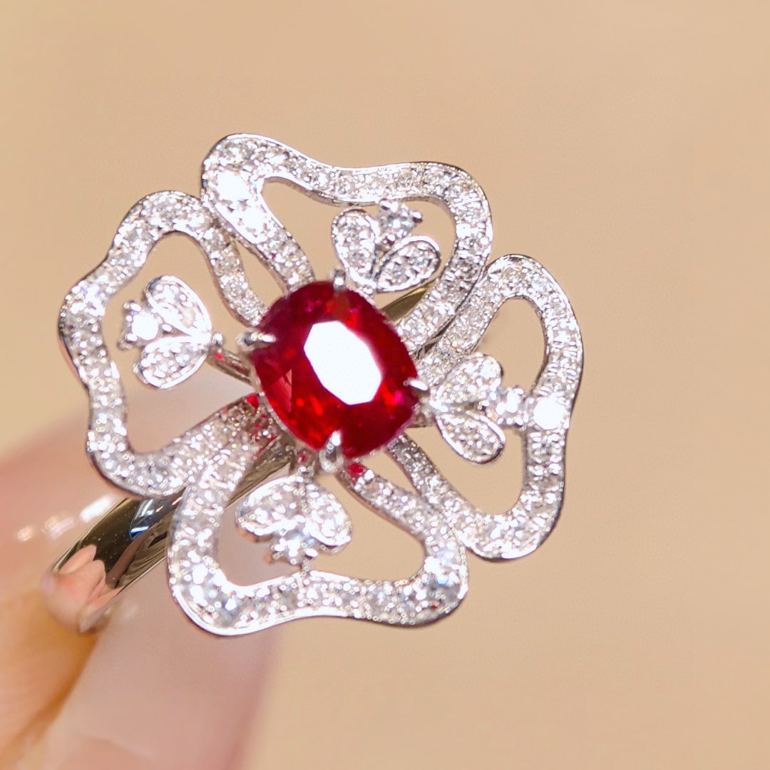 14k Gold 1.50 Ctw Natural Ruby & Diamond Ring - 4