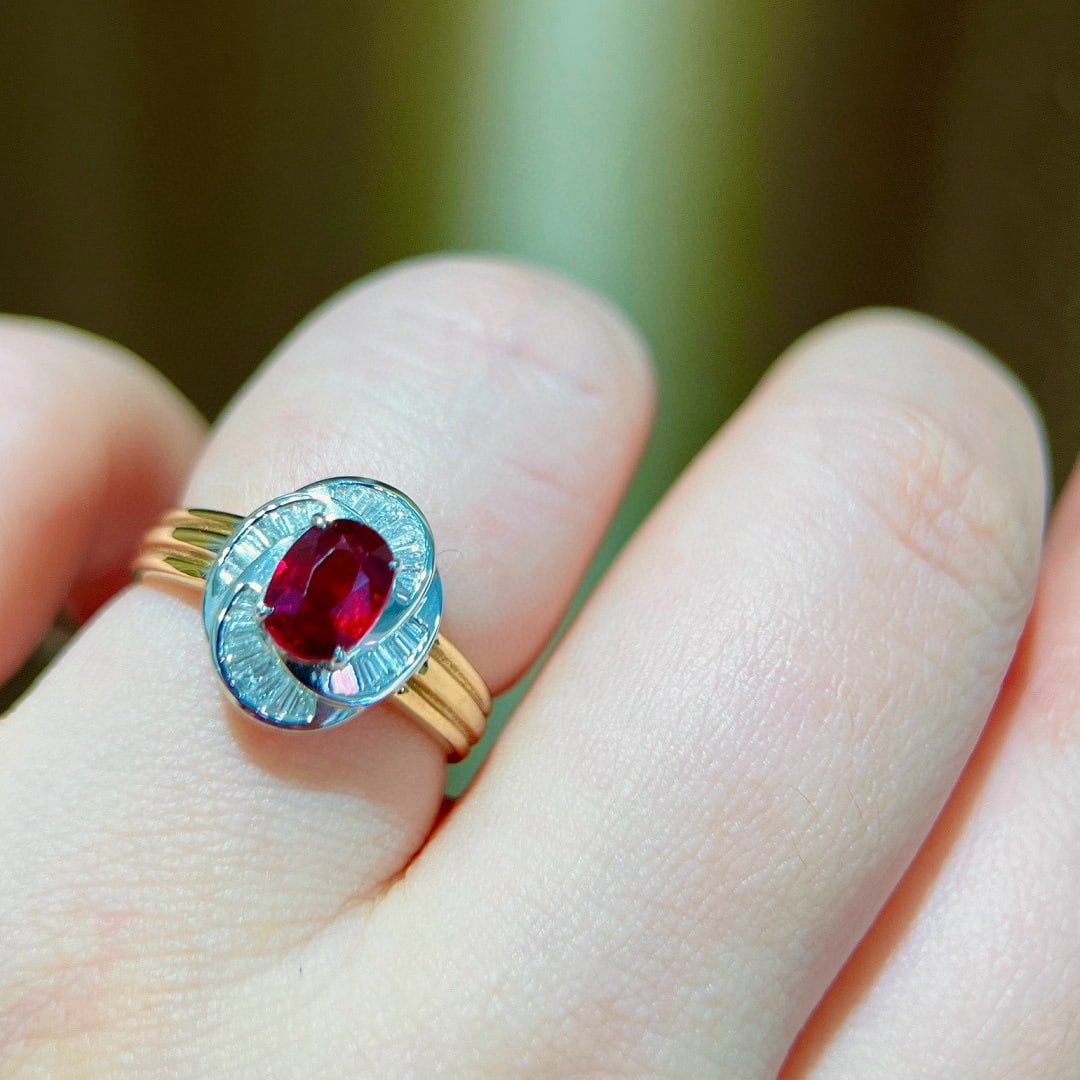 14k Gold 1.48 Ctw Natural Ruby & Diamond Ring - 4