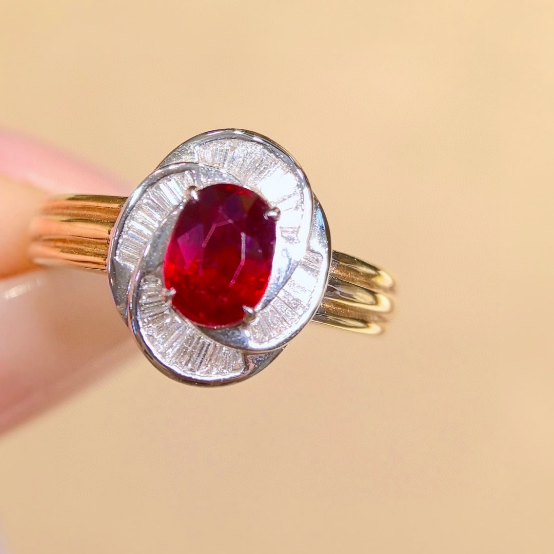 14k Gold 1.48 Ctw Natural Ruby & Diamond Ring - 5