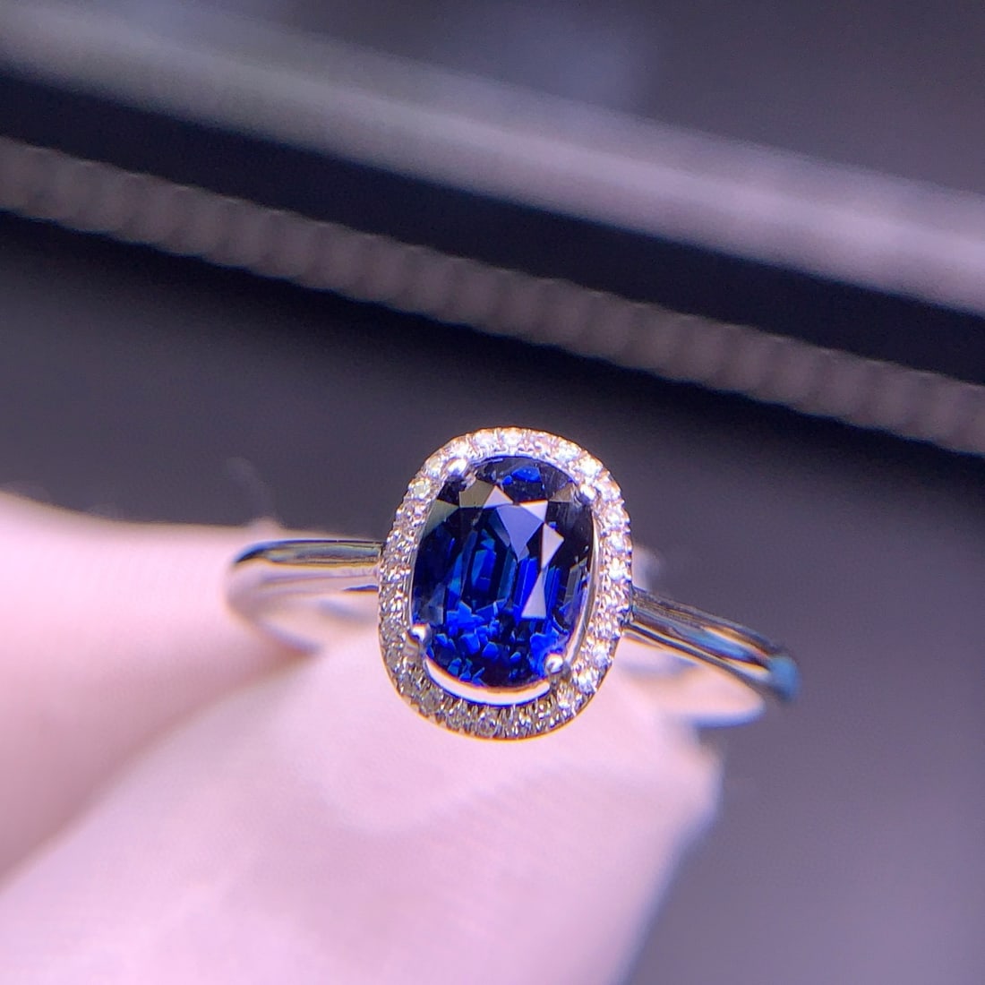 14k Gold 1.22 Ct Natural Sapphire & Diamond Ring - 2