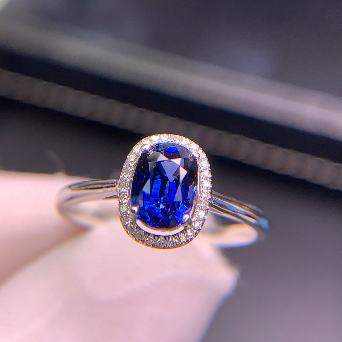 14k Gold 1.22 Ct Natural Sapphire & Diamond Ring - 4