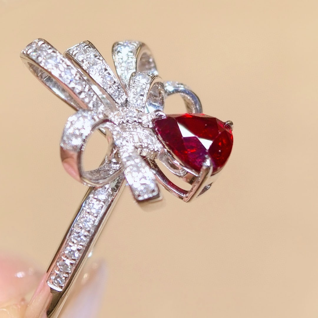 14k Gold 1.43 Ctw Natural Ruby & Diamond Ring - 2