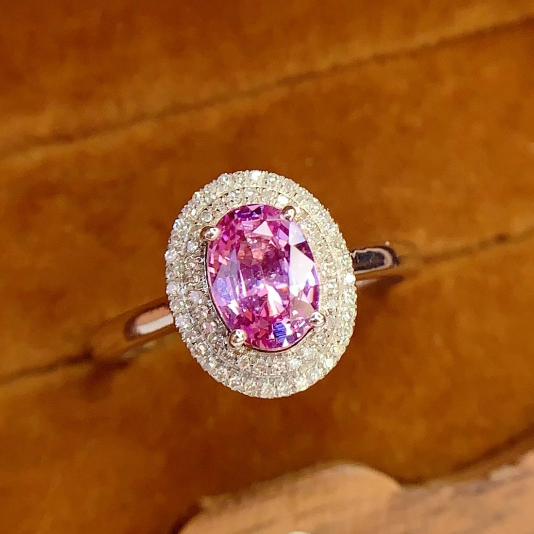 14k Gold 1.2 Ct Natural Sapphire & Diamond Ring: Ref:230998395 // gold content:14k gold // ring size:7. 25us // // main gemstone:sapphire // shape:oval // carat weight:1. 2ct // color:pink // treatment:natural // // adjacent gemstone 2 : diamond //