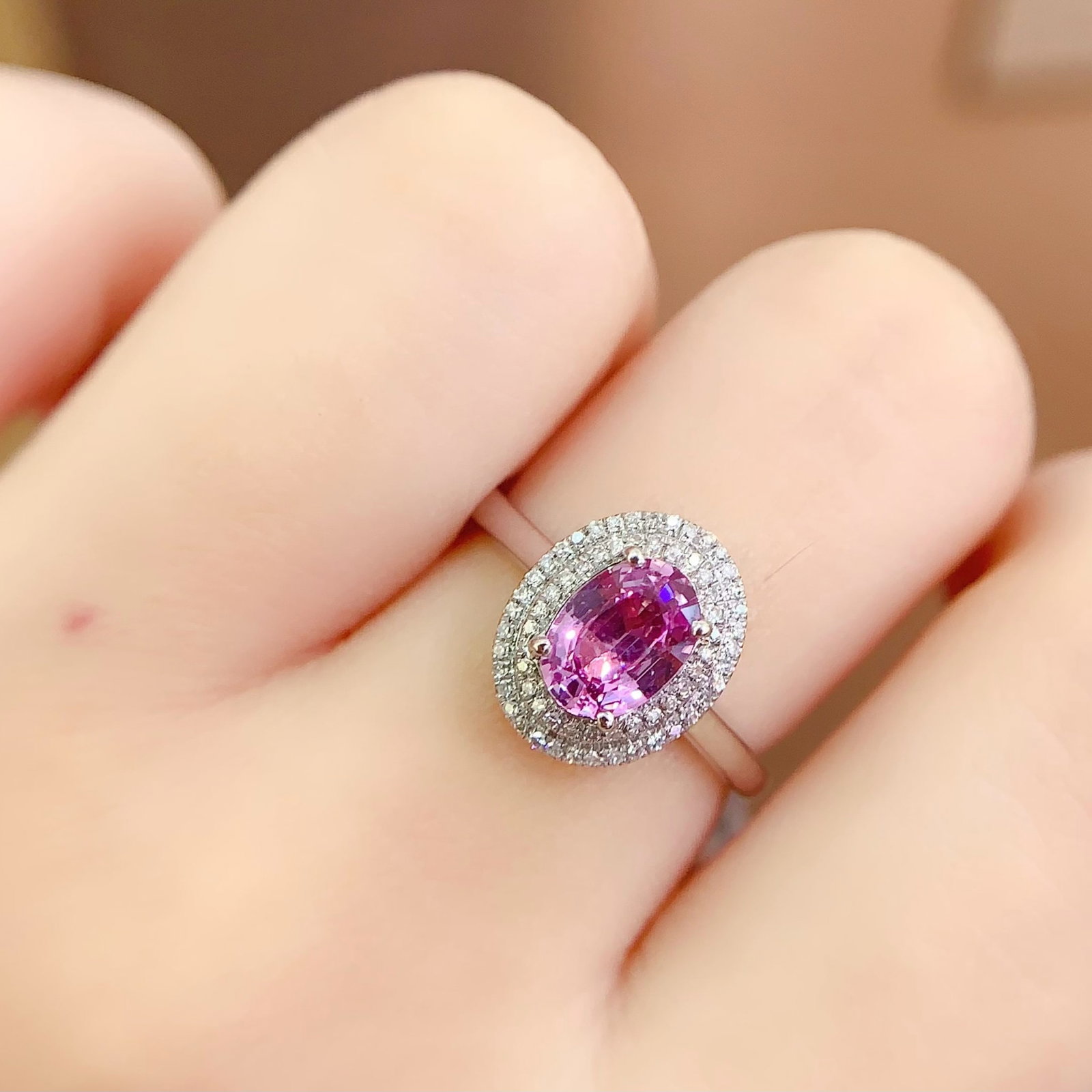 14k Gold 1.2 Ct Natural Sapphire & Diamond Ring - 5