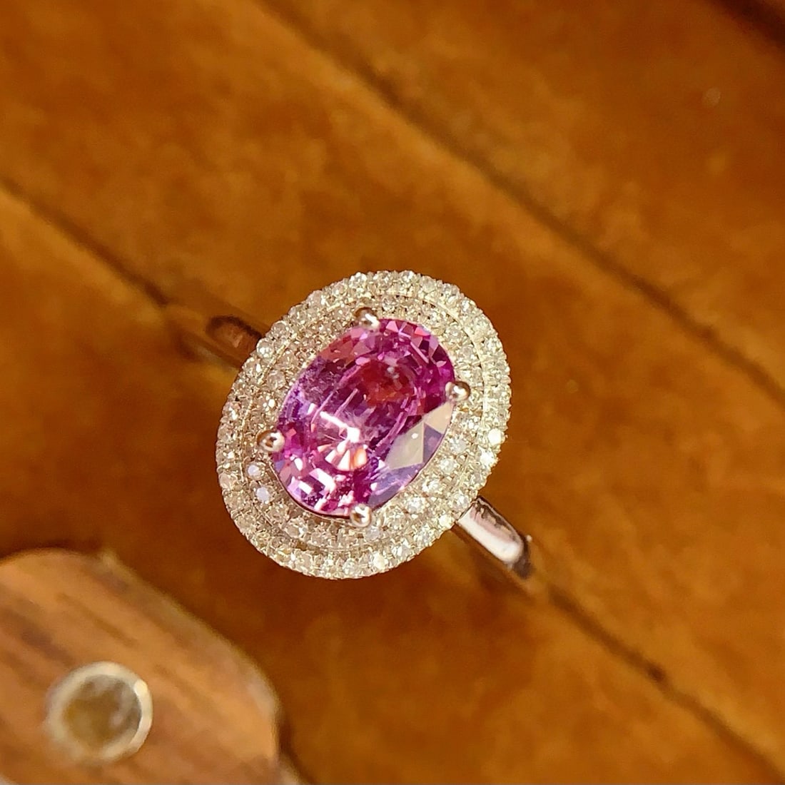 14k Gold 1.2 Ct Natural Sapphire & Diamond Ring - 6