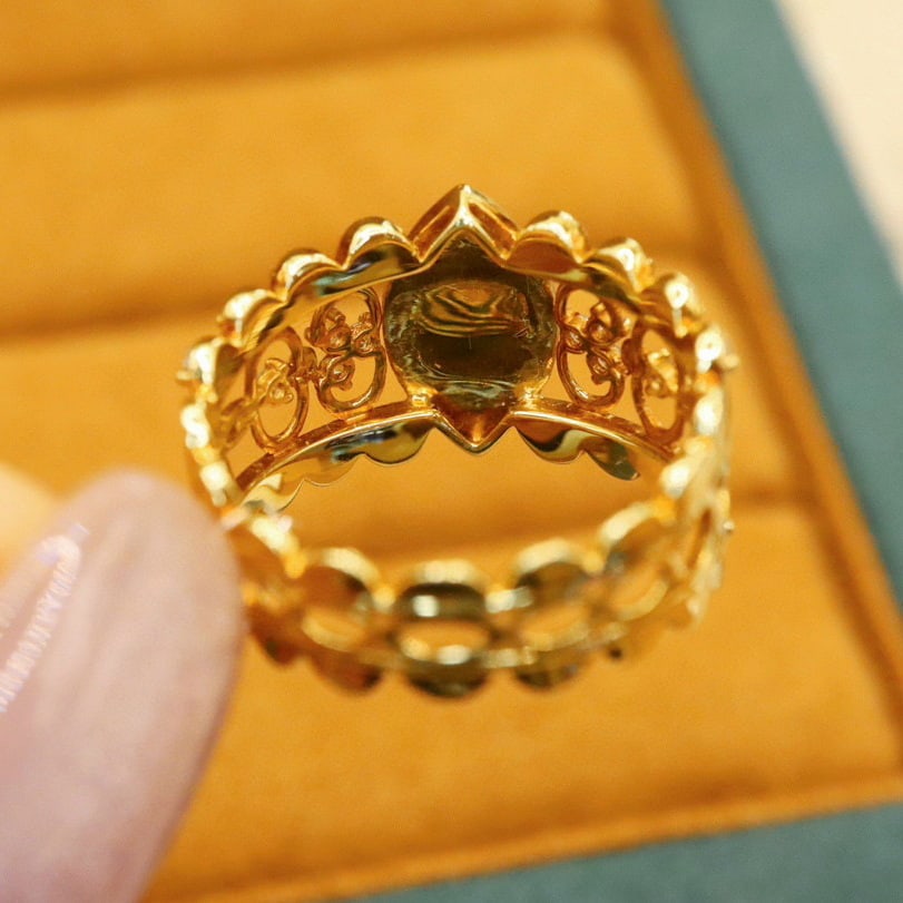 14k Gold 1.06 Ctw Vivid Green Natural Emerald & Diamond Ring - 5