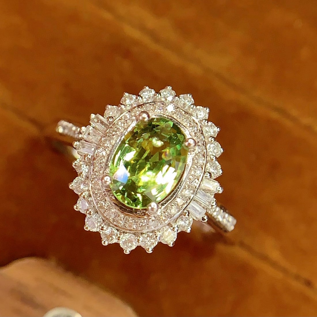 14k Gold 1.2 Ct Natural Sapphire & Diamond Ring - 4