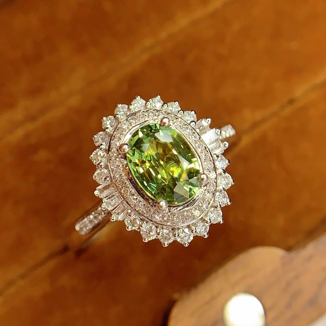 14k Gold 1.2 Ct Natural Sapphire & Diamond Ring - 6