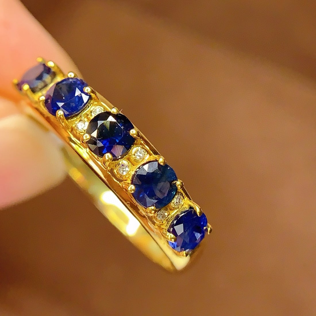 14k Gold 1.2 Ct Natural Sapphire & Diamond Ring - 2