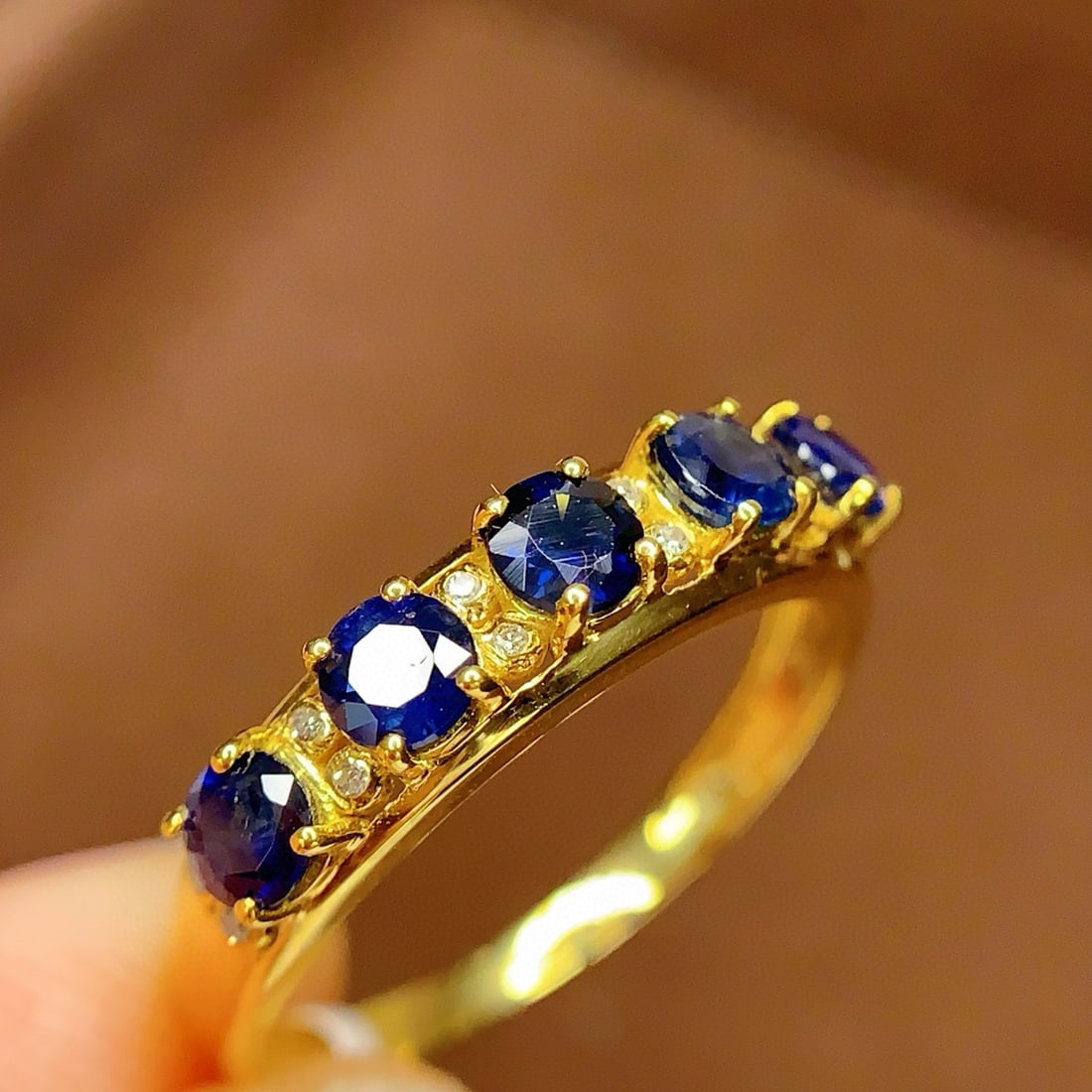 14k Gold 1.2 Ct Natural Sapphire & Diamond Ring - 3