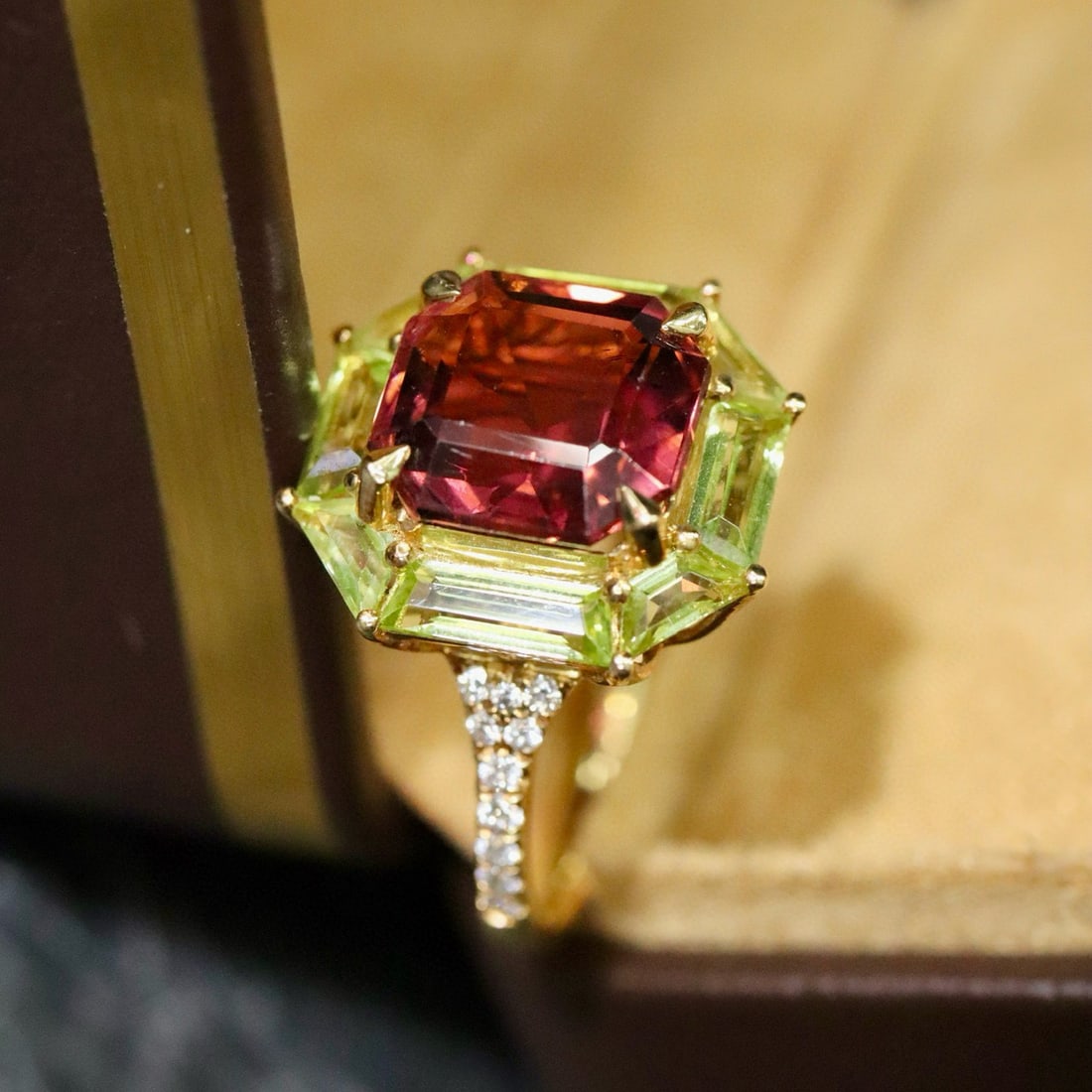 14k Gold 4.98 Ctw Natural Tourmaline & Diamond Ring - 2