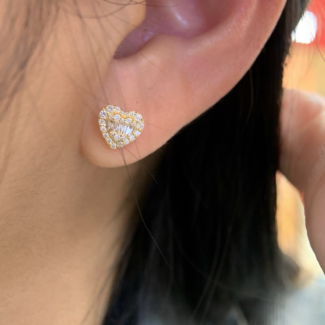 14k Gold 0.3 Ct Natural H Diamond Earrings - 2