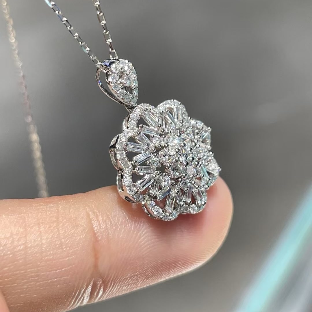 14k Gold 0.60 Ct Natural H Diamond Pendant( Without Chain ) - 2