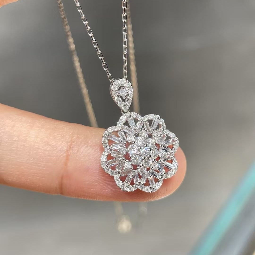 14k Gold 0.60 Ct Natural H Diamond Pendant( Without Chain ) - 4