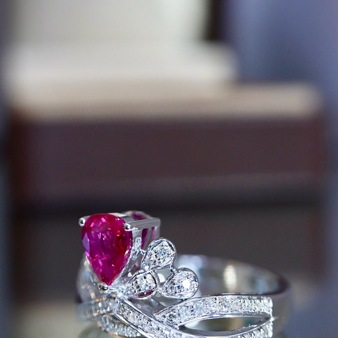 14k Gold 0.91 Ctw Natural Ruby & Diamond Ring - 7