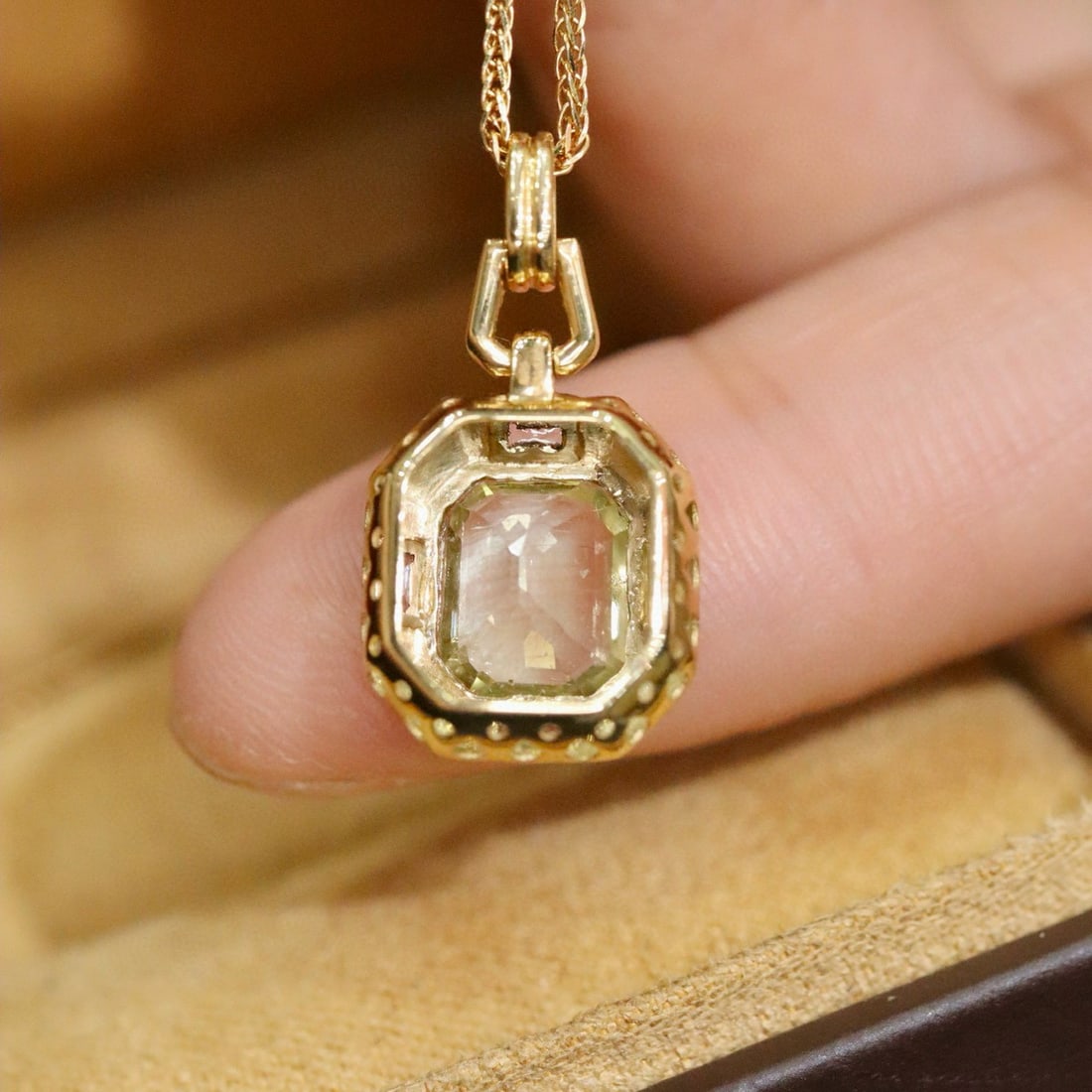 14k Gold 1.66 Ctw Natural Tourmaline & Diamond Pendant( Without Chain ) - 3