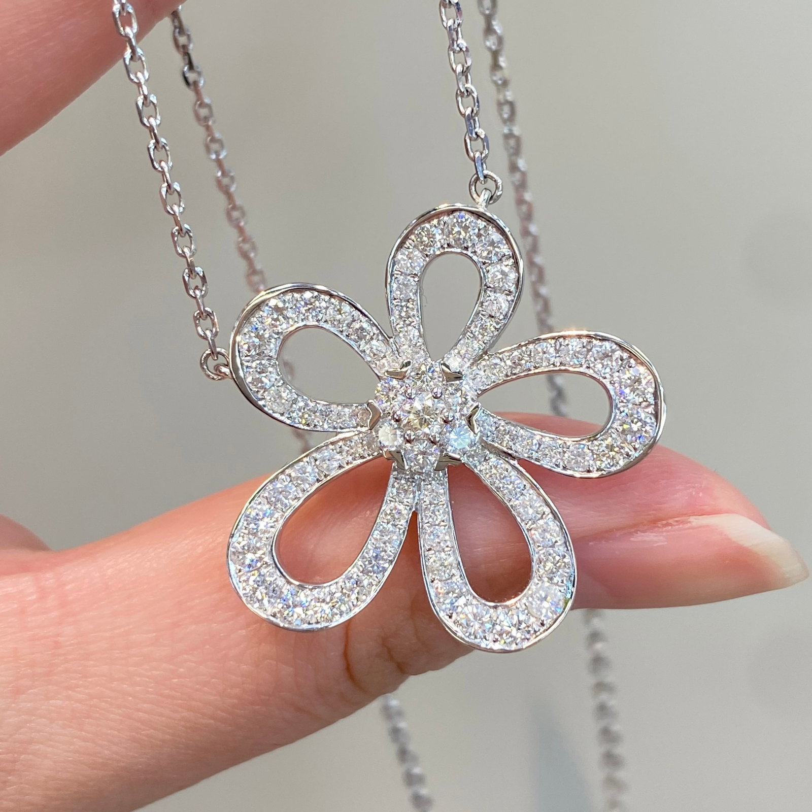 14k Gold 1.95 Ct Natural H Diamond Necklace - 5
