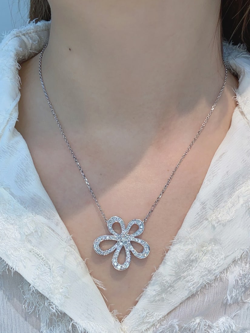 14k Gold 1.95 Ct Natural H Diamond Necklace - 6