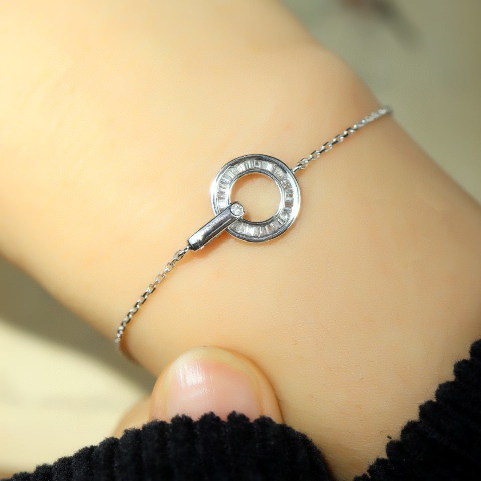 14k Gold 0.40 Ct Natural H Diamond Bracelet - 5