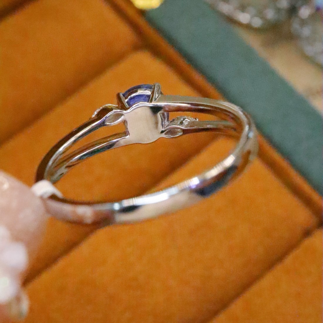 14k Gold 1.19 Ctw Natural Sapphire & Diamond Ring - 4