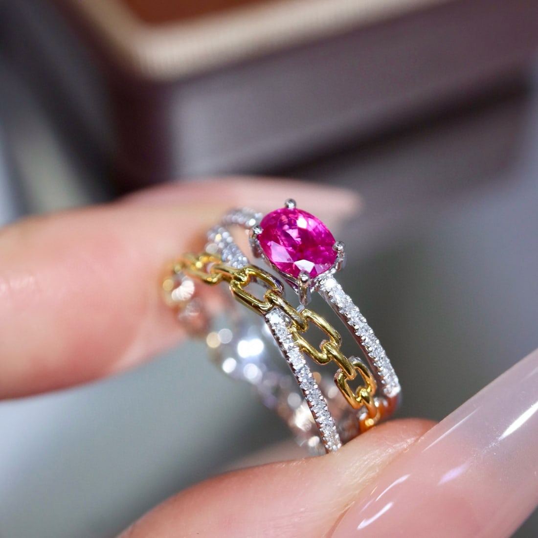14k Gold 0.70 Ctw Natural Ruby & Diamond Ring - 2