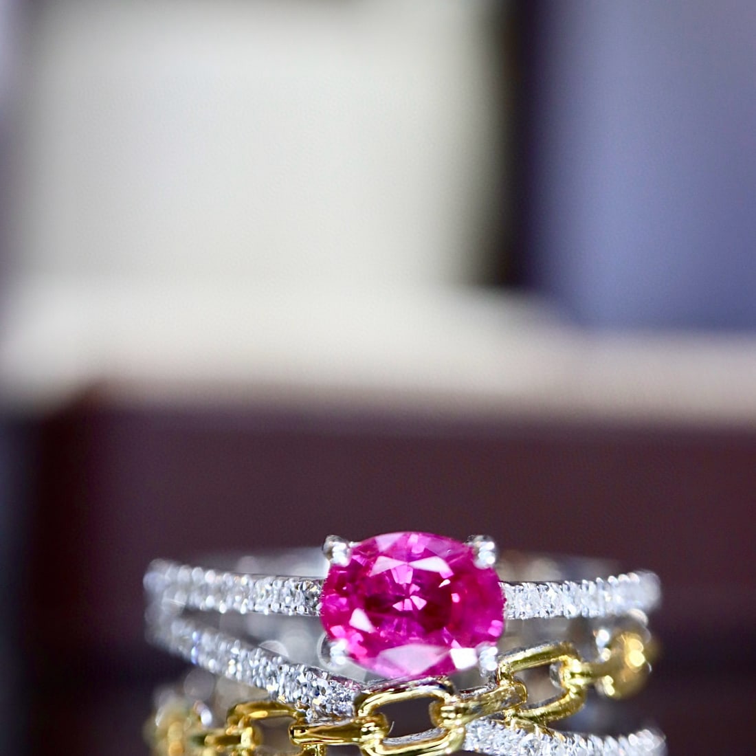 14k Gold 0.70 Ctw Natural Ruby & Diamond Ring - 6