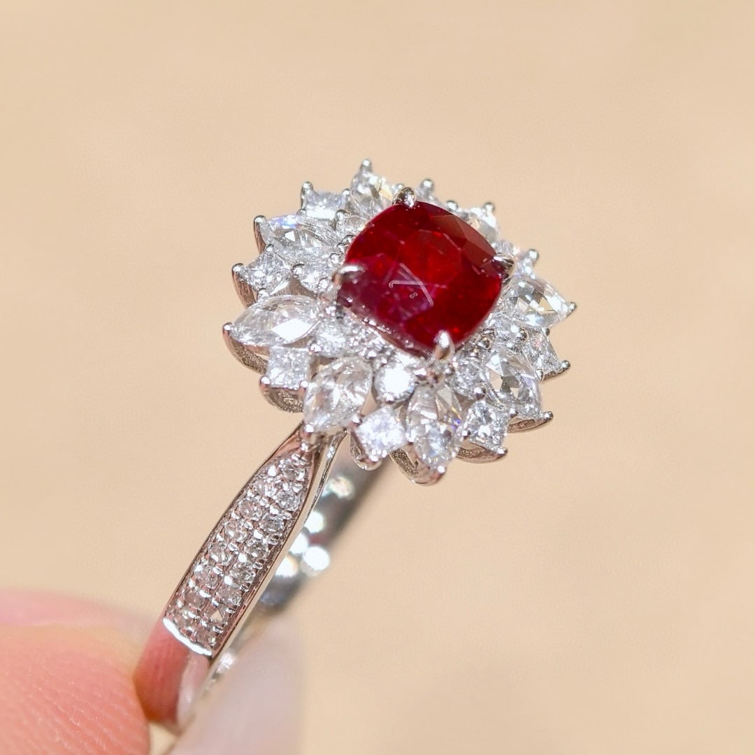 14k Gold 1.46 Ctw Natural Ruby & Diamond Ring - 2