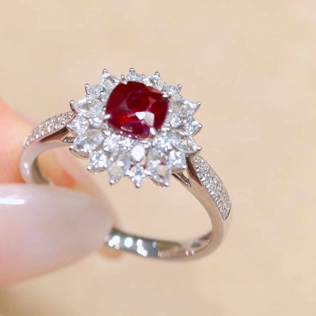 14k Gold 1.46 Ctw Natural Ruby & Diamond Ring - 4