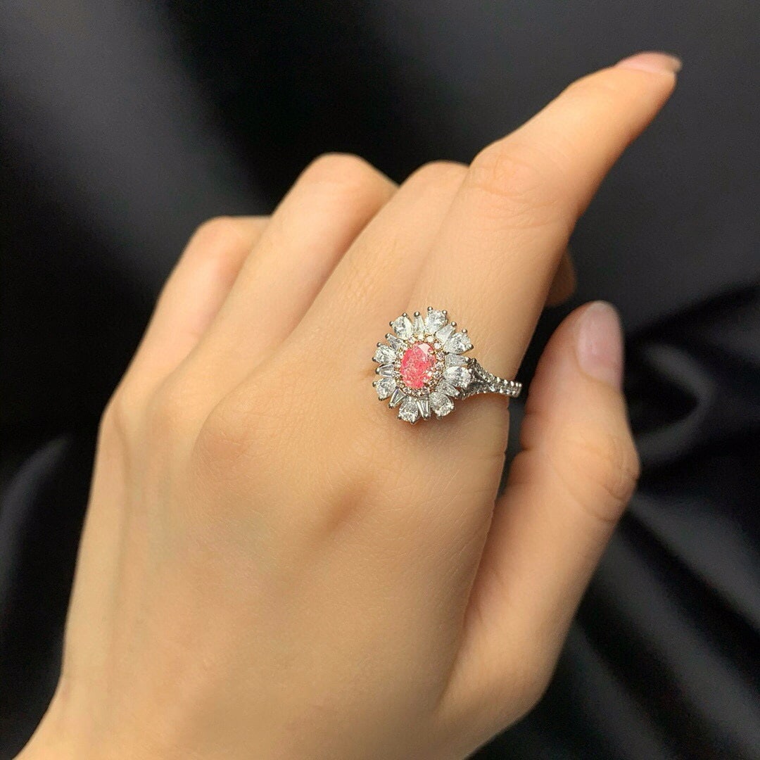 Gia Certified 14k Gold 1.45 Ctw Natural Pink Diamond & Diamond Ring/pendant( Without Chain ) - 3