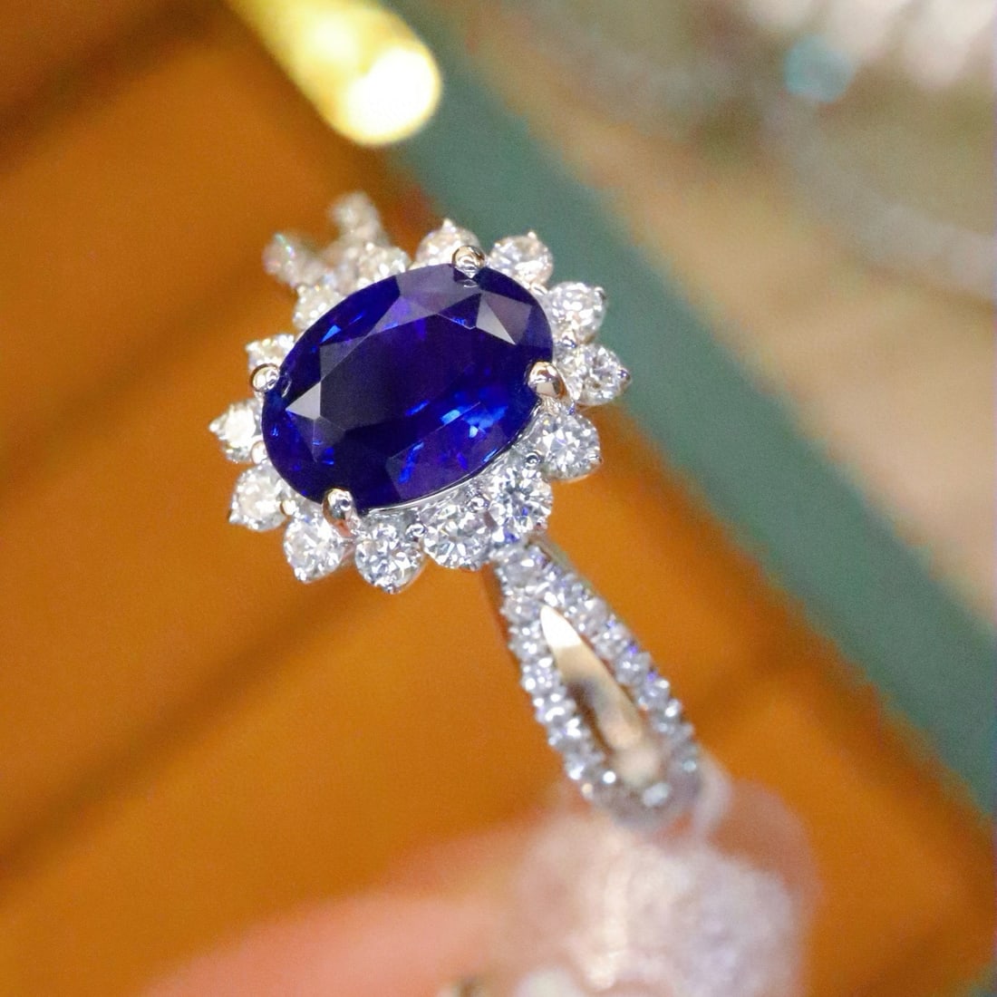 14k Gold 1.42 Ctw Natural Sapphire & Diamond Ring - 2