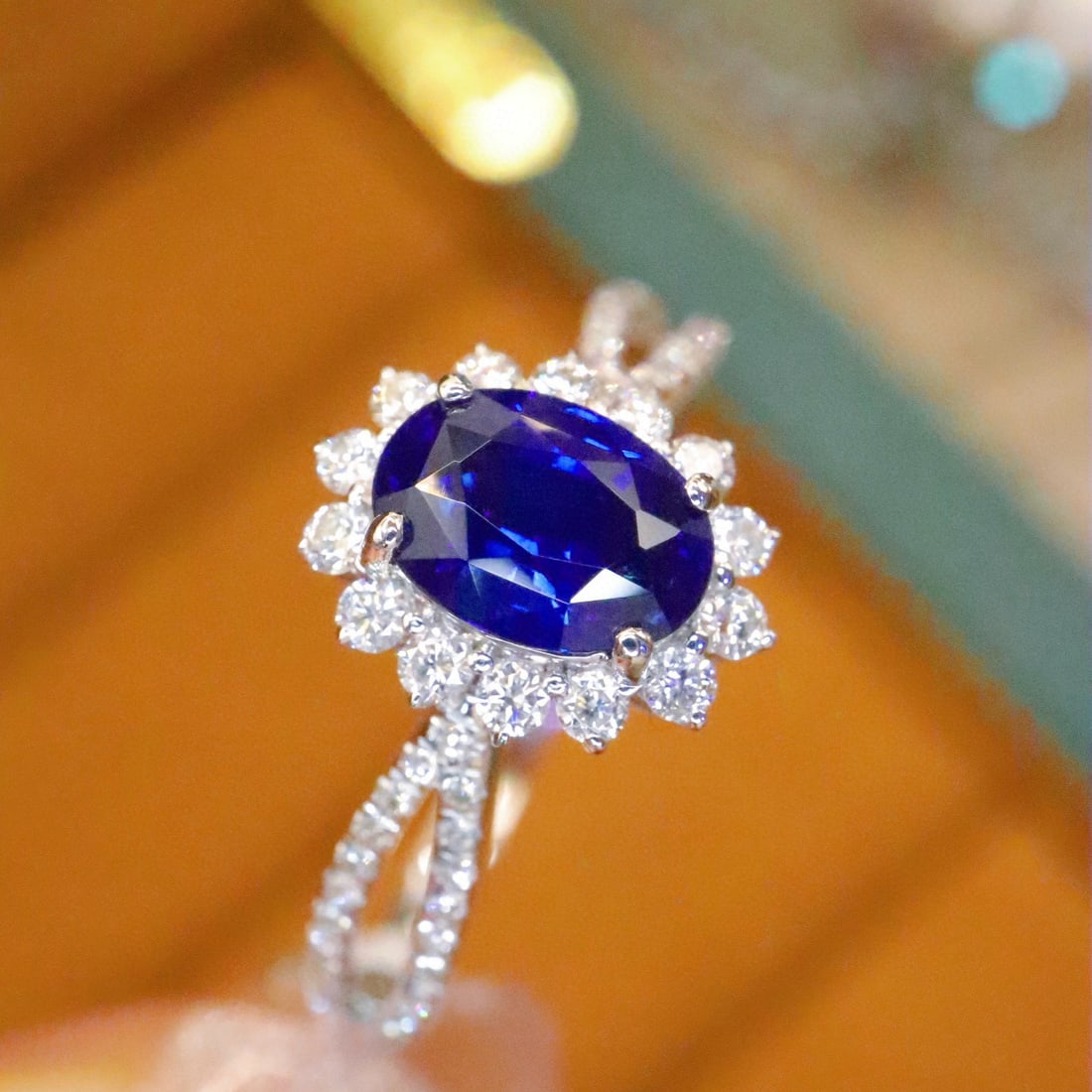 14k Gold 1.42 Ctw Natural Sapphire & Diamond Ring - 3
