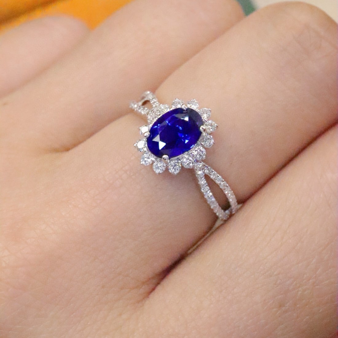 14k Gold 1.42 Ctw Natural Sapphire & Diamond Ring - 5