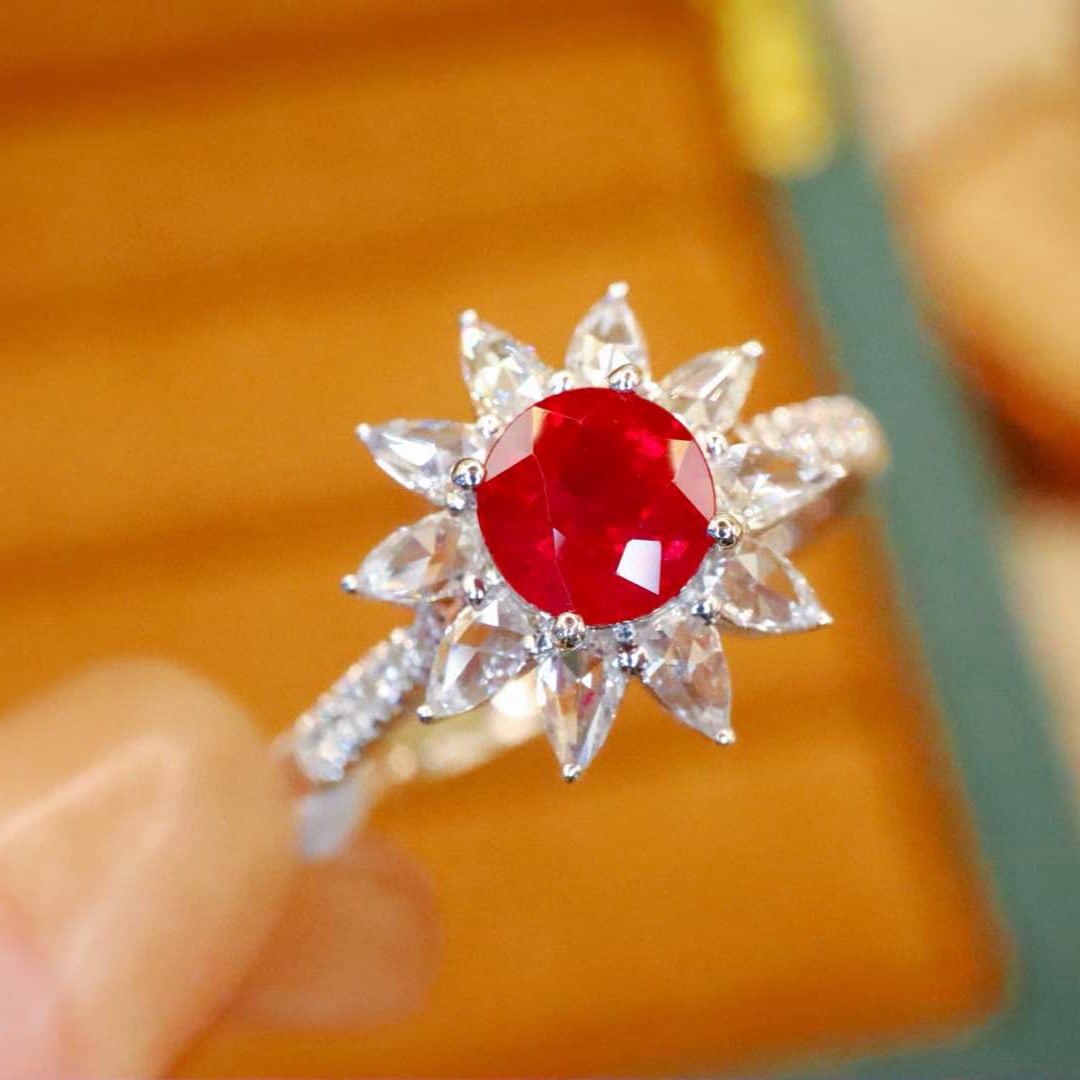 14k Gold 1.43 Ctw Natural Ruby & Diamond Ring - 2