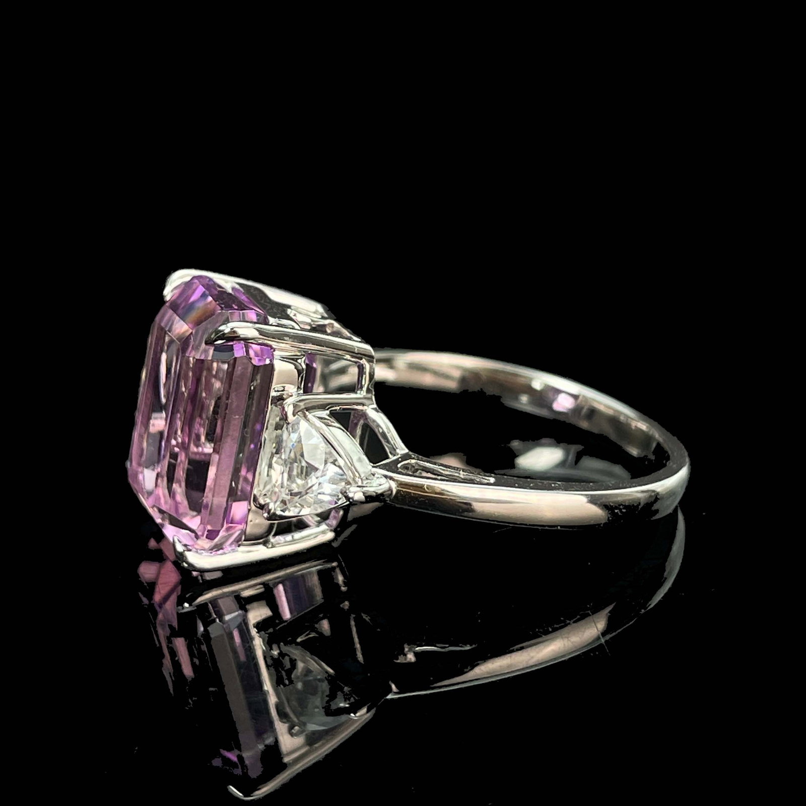 14k Gold 5.75 Ctw Natural Kunzite & Sapphire Ring - 5