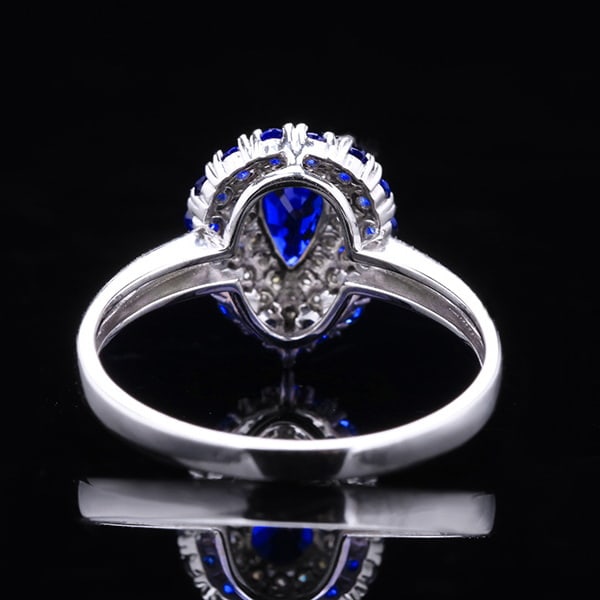 14k Gold 0.90 Ctw Natural Sapphire & Sapphire Ring - 3