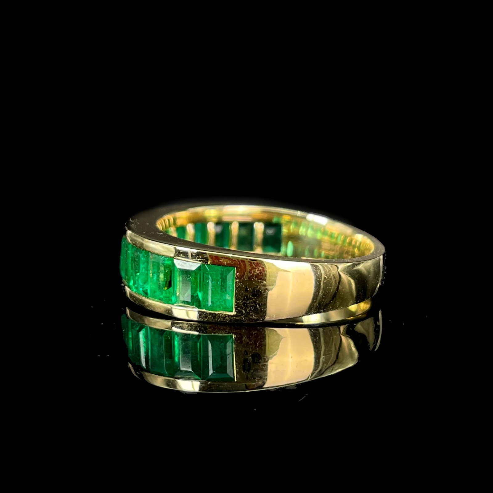 14k Gold 2.07 Ct Vivid Green Natural Emerald Ring - 6