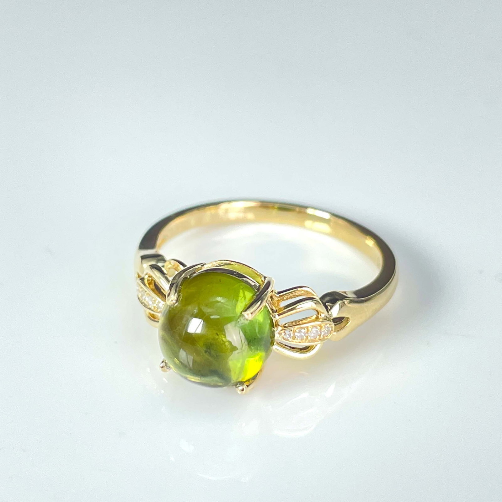 14k Gold 2.1 Ct Natural Tourmaline & Diamond Ring - 3