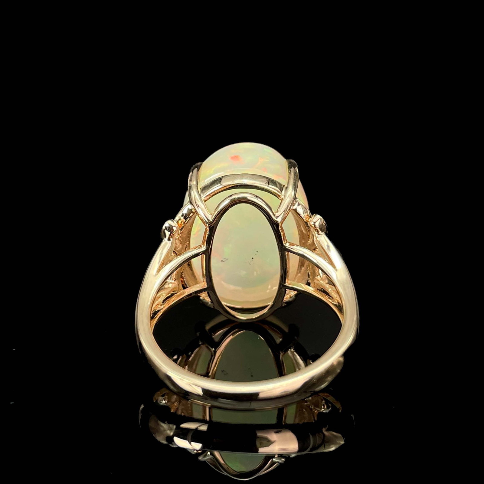 14k Gold 9.36 Ctw Natural Opal & Diamond Ring - 6