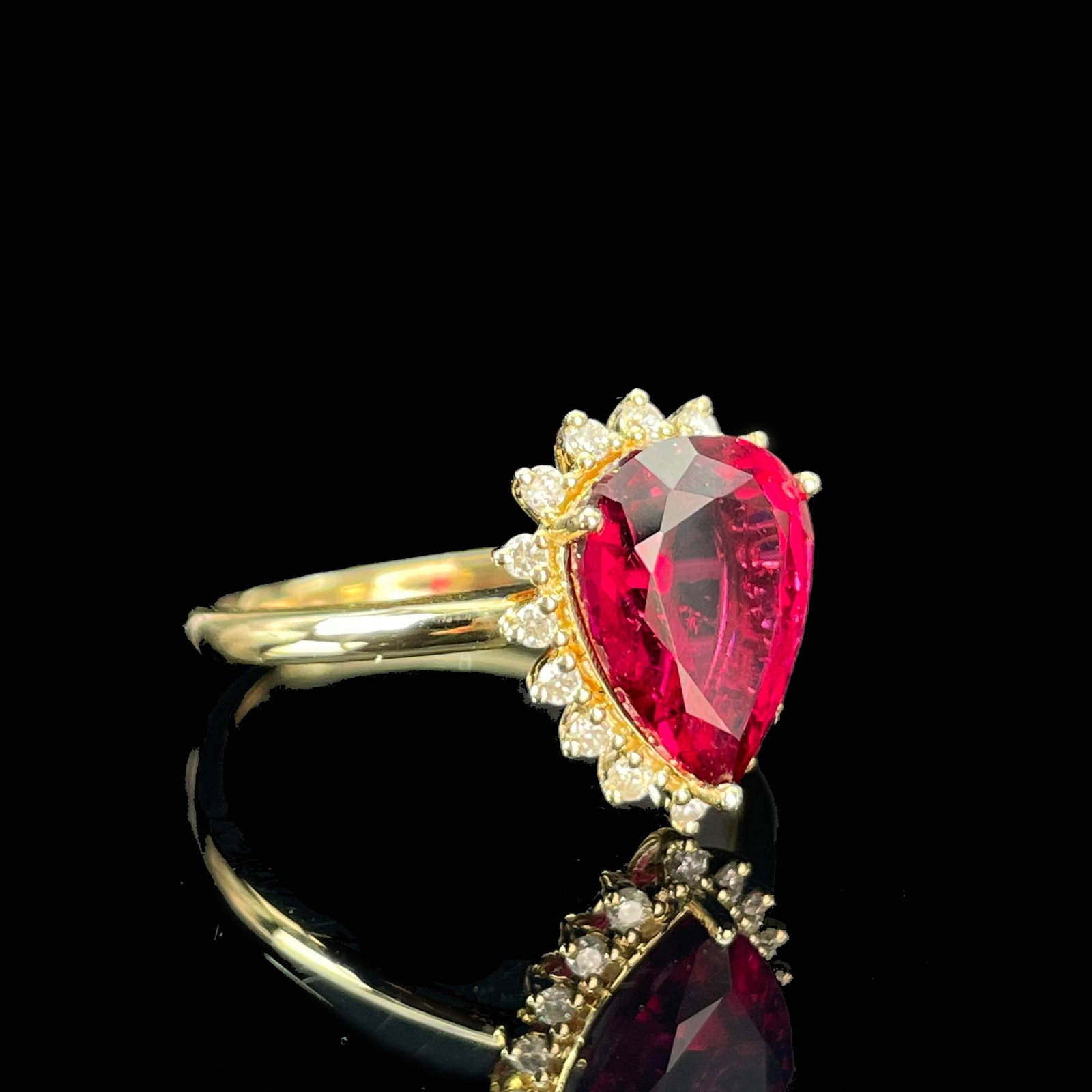 14k Gold 2.31 Ctw Natural Tourmaline & Diamond Ring - 2