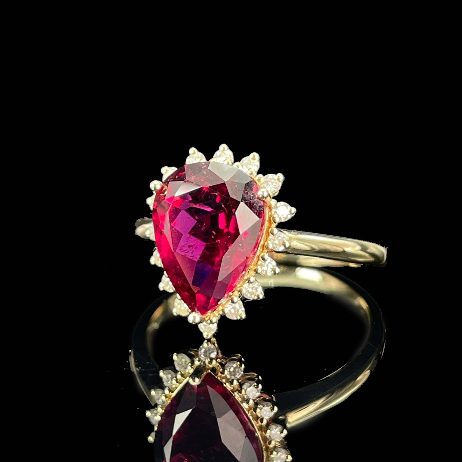 14k Gold 2.31 Ctw Natural Tourmaline & Diamond Ring - 3