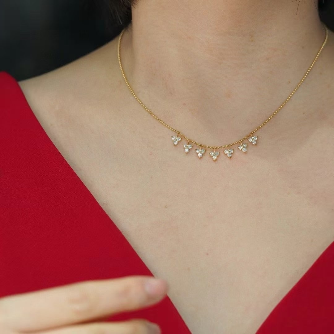 14k Gold 1.01 Ct Natural H Diamond Necklace - 2