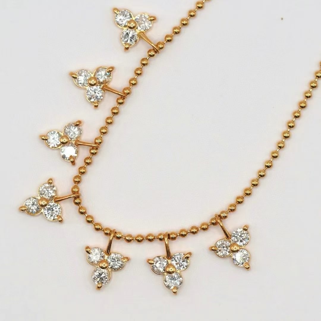 14k Gold 1.01 Ct Natural H Diamond Necklace - 4