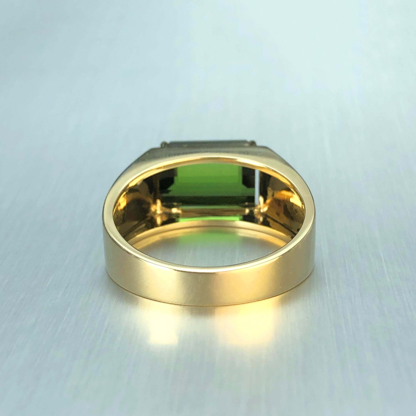 14k Gold 4.65 Ct Natural Tourmaline & Diamond & Men¡¯s Ring - 6