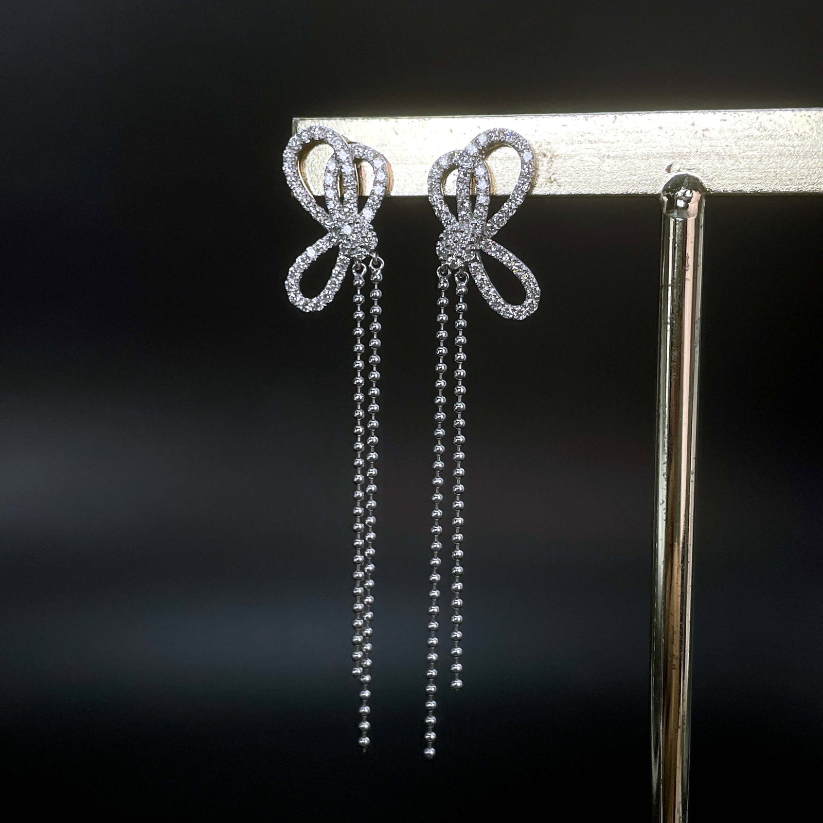 14k Gold 0.56 Ct Natural H Diamond Earrings - 3