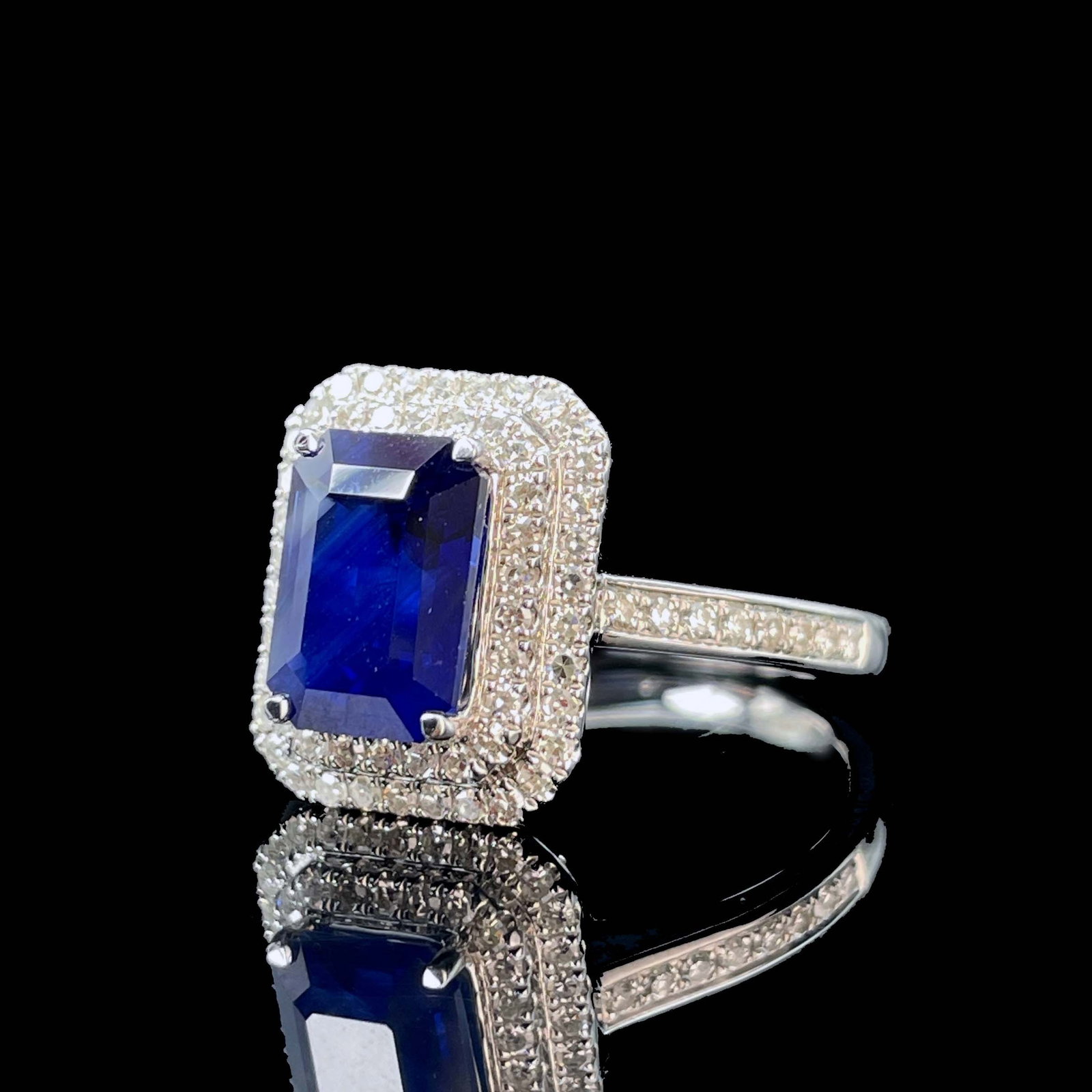 14k Gold 2.2 Ct Natural Sapphire & Diamond Ring - 3