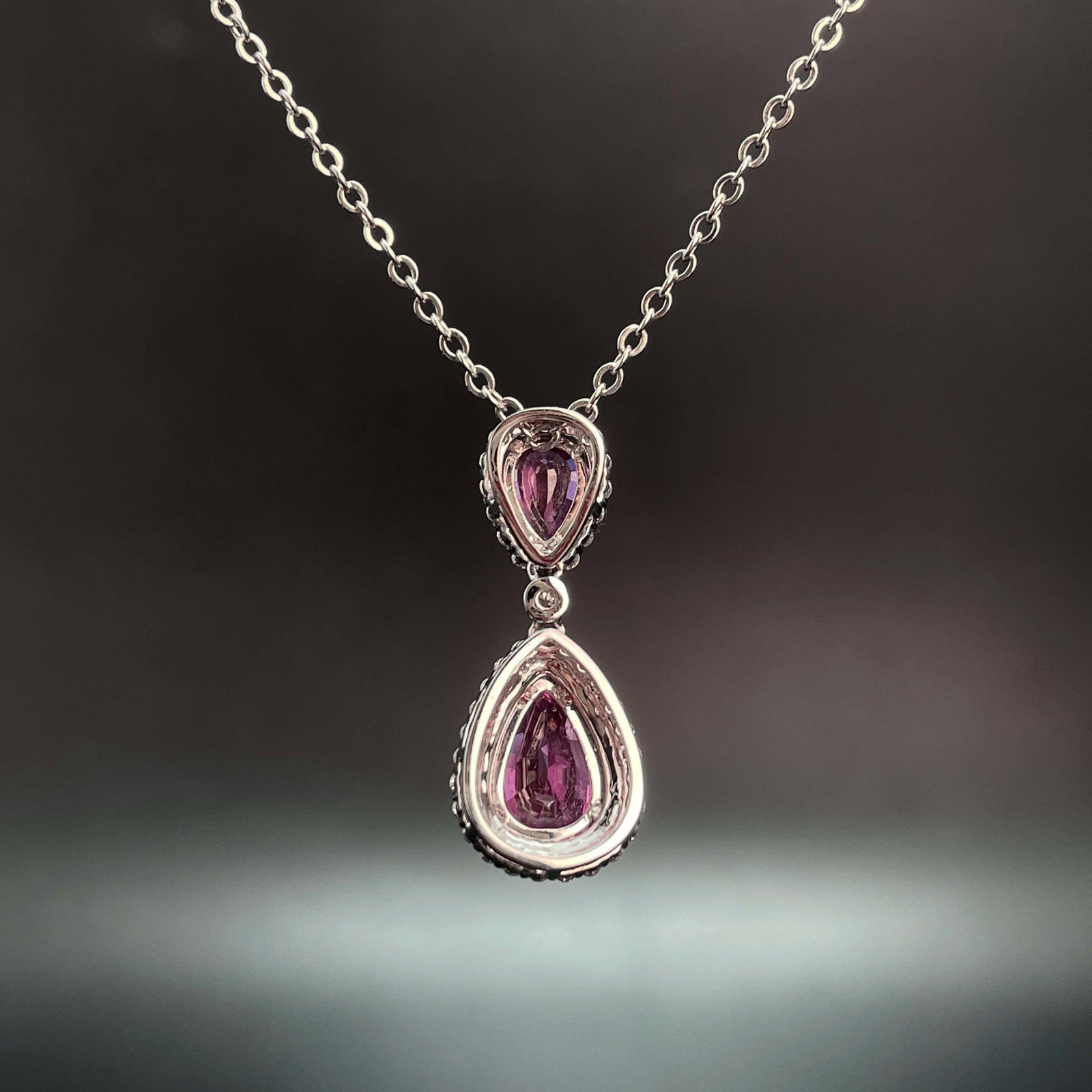 14k Gold 2.28 Ctw Natural Padparadscha Sapphire & Diamond Pendant( Without Chain ) - 4