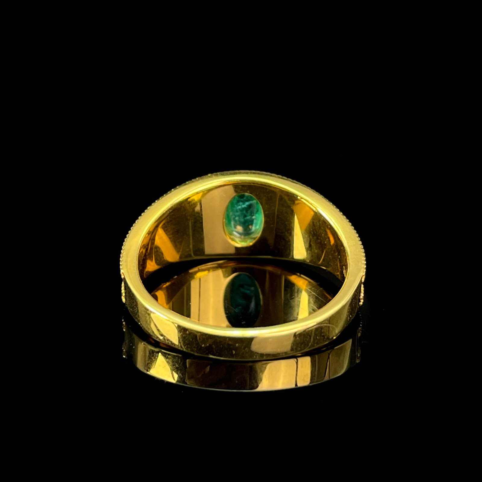 14k Gold 0.5 Ct Natural Emerald & Sapphire Ring - 6