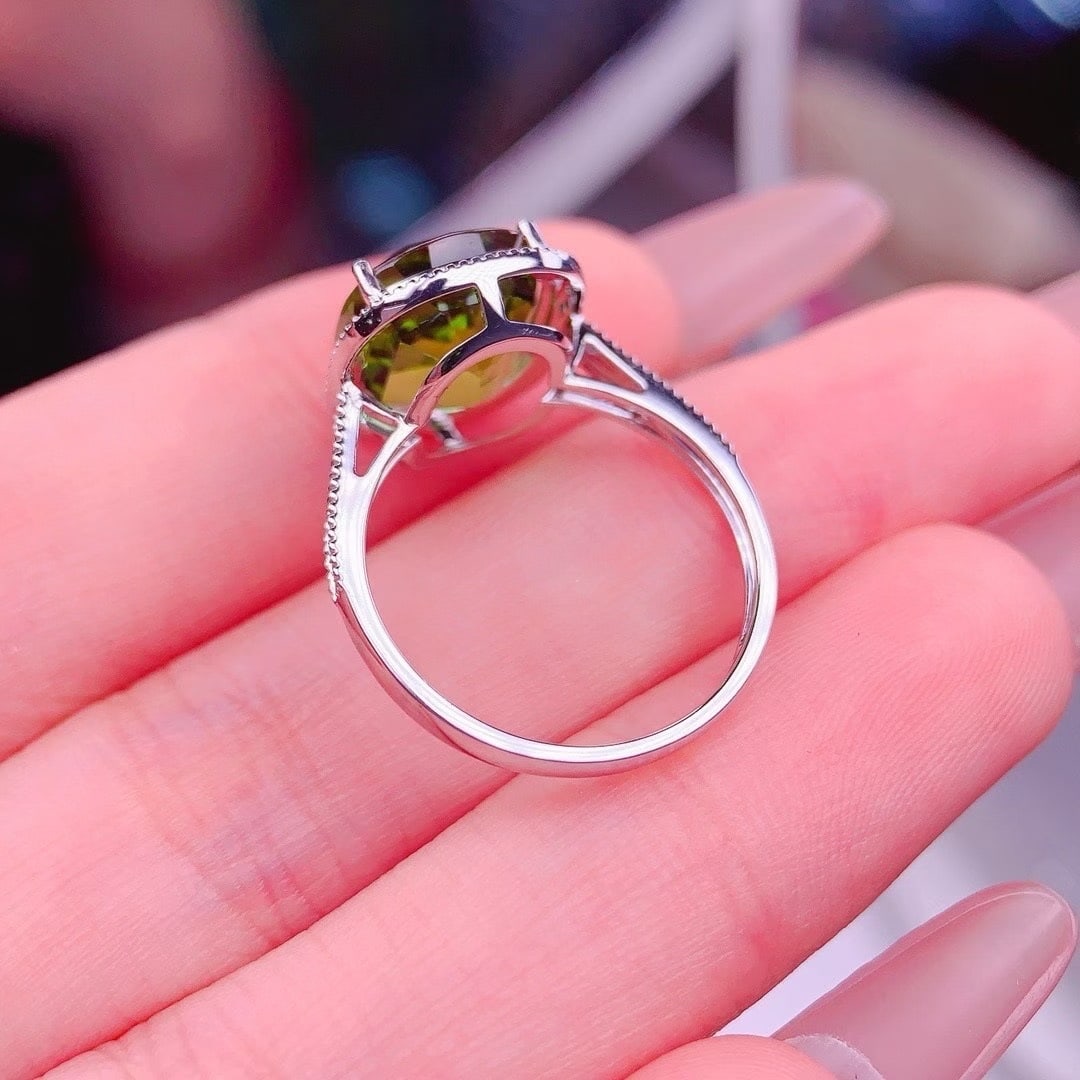 14k Gold 4.9 Ct Natural Tourmaline & Diamond Ring - 6