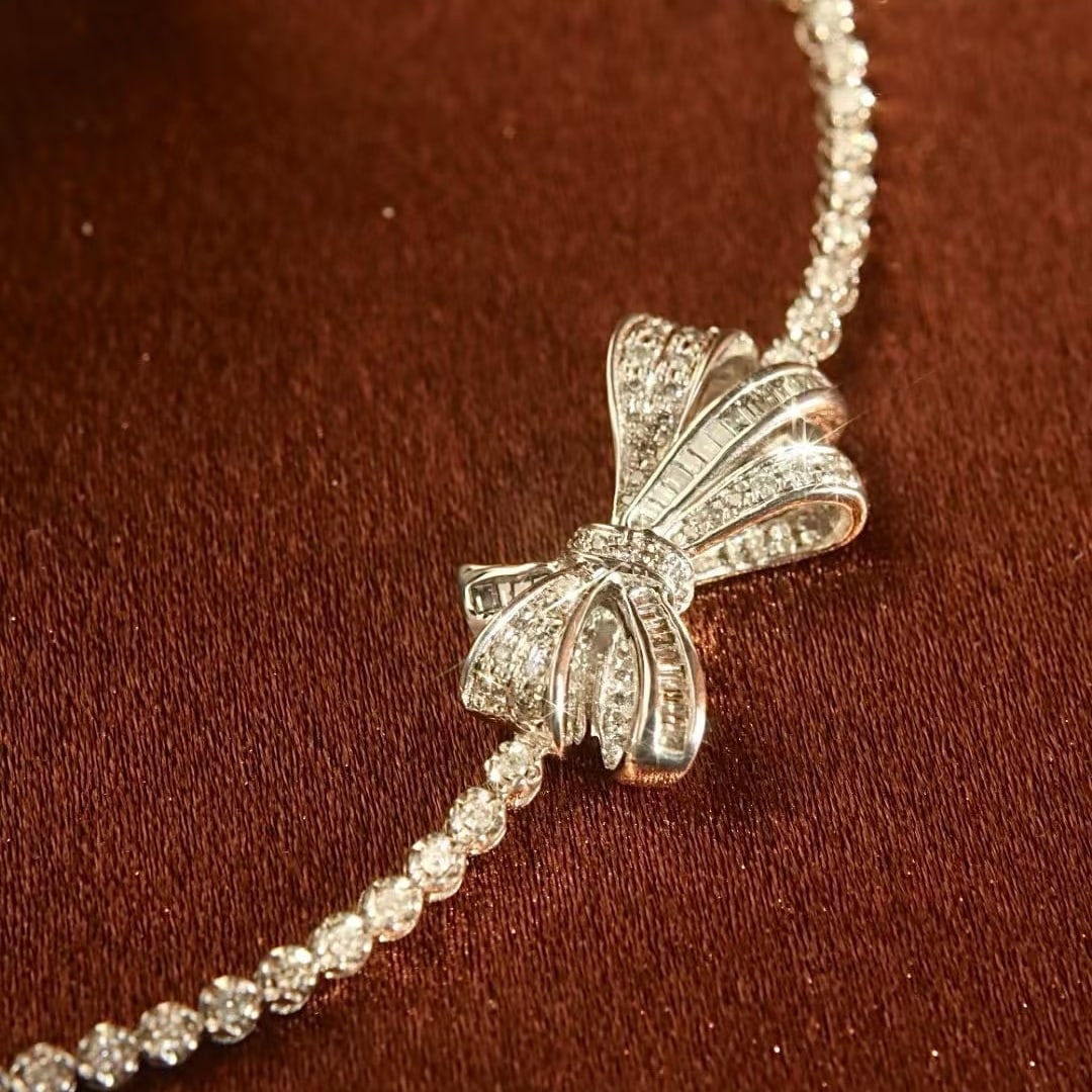 14k Gold 0.9 Ct Natural H Diamond Bracelet - 3